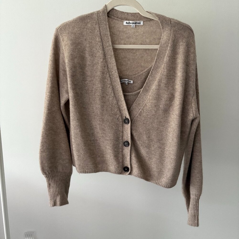REFORMATION Varenne Cashmere Cardigan Set